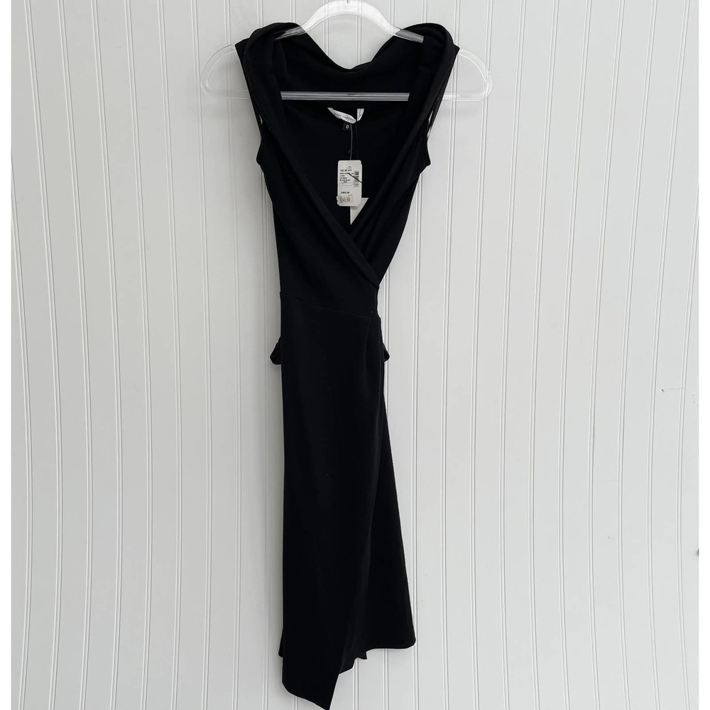 Diane Von Furstenberg Fariba Wrap Dress Sleeveless Silk Wool